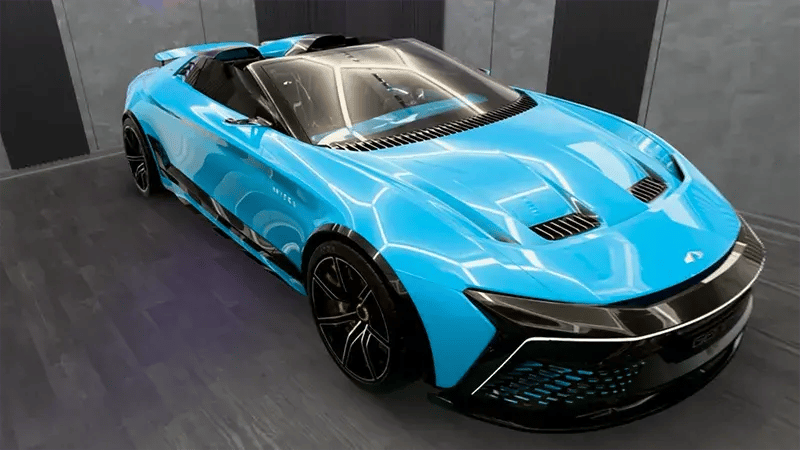 High fidelity car model visualized in 1:1 with Hololight Stream.