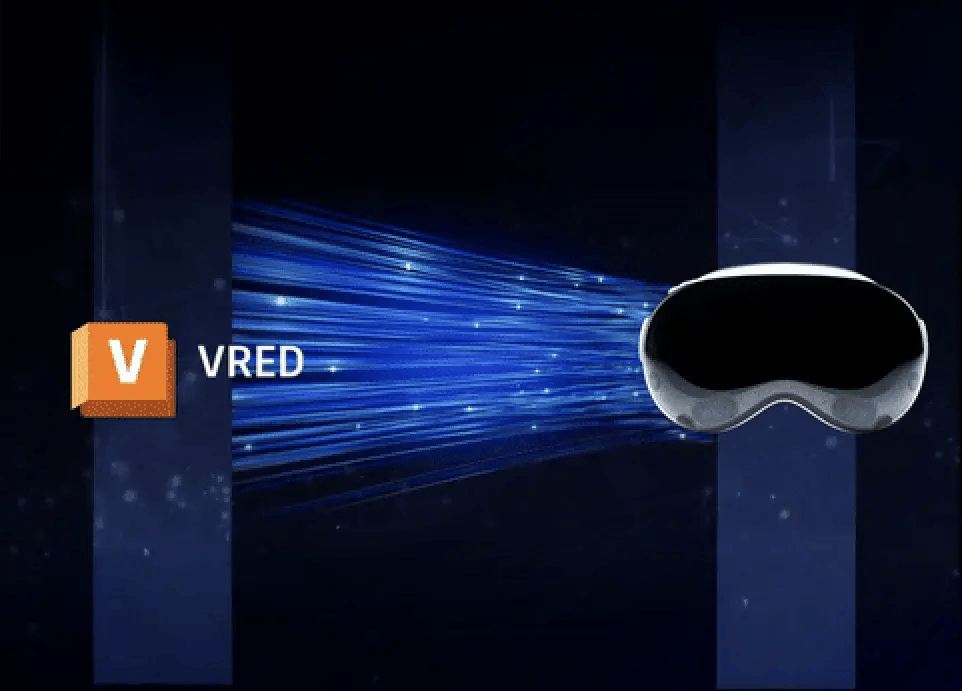 Hololight Stream connecting an Apple Vision Pro with Autodesk VRED, demonstrating that Hololight lets you stream XR apps to any major AR or VR device.