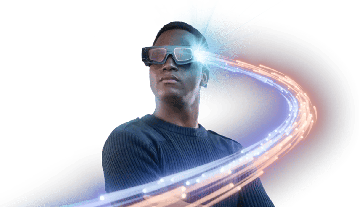 An officer wearing Snap Spectacles to which visuals are streamed