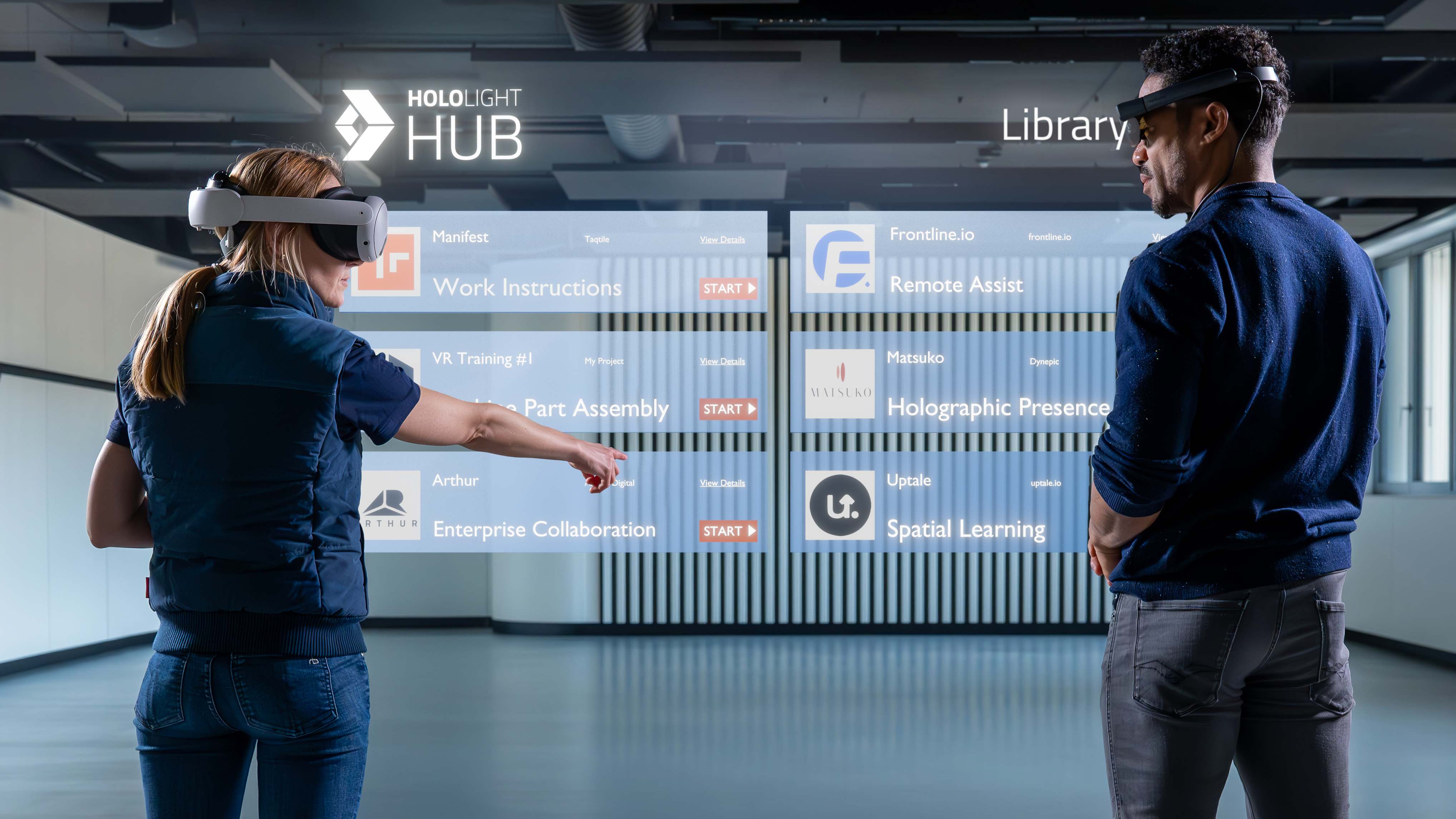 Hololight Hub UI for the XR User