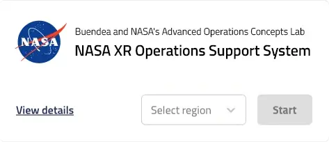 NASA XR Operations Support System (XOSS) Lunar mission scenario developed by Buendea and NASA's Advanced Operations Concepts Lab